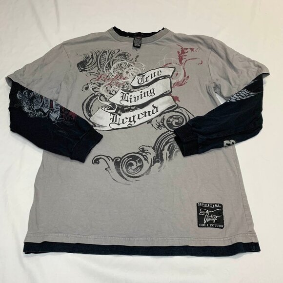 VTG 90s Y2K Rare FUBU The Collection Layered T-Shirt Mens Older Brother Core - Picture 3 of 12